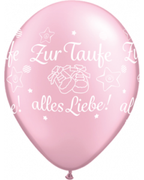 Latexballon Zur Taufe Alles Liebe rosa